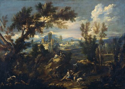 Landschaft mit Hirten von Alessandro Magnasco
